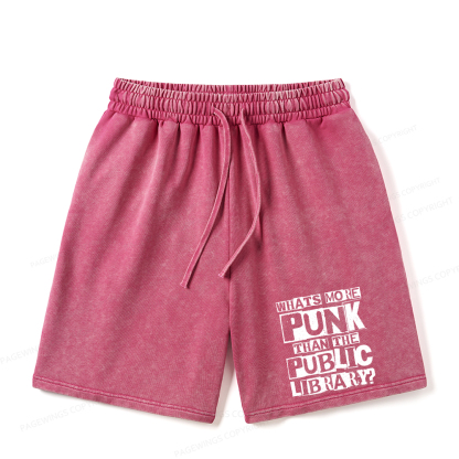 Pagewings What‘s More Punk Than the Public Library Unisex Washed Shorts