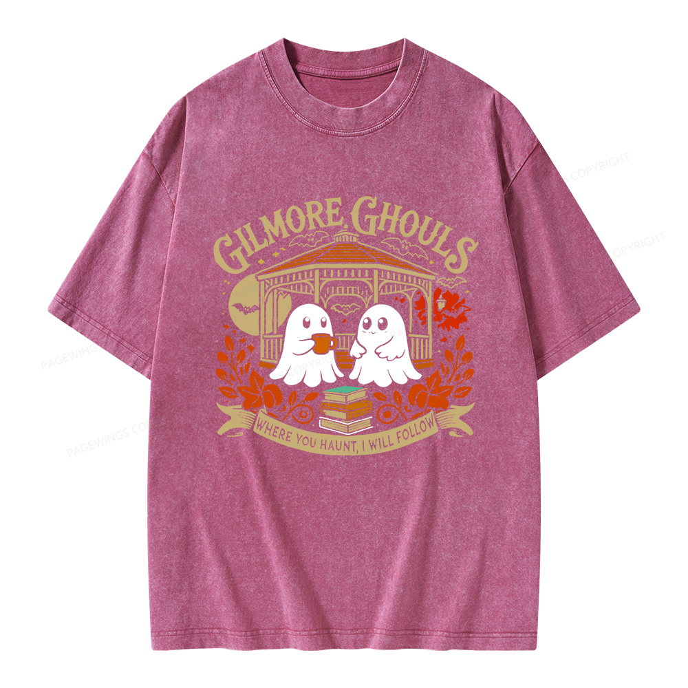 Pagewings Gilmore Ghouls Unisex Washed T-shirt