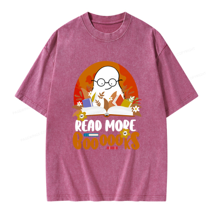 Pagewings Read More Books Halloween Unisex Washed T-shirt
