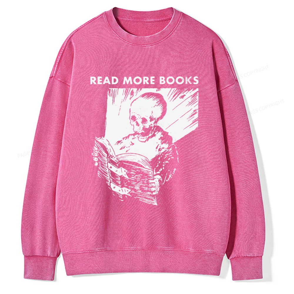 Pagewings Read More Books Unisex Washed Sweatshirt