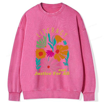 Pagewings Literacy And Justice Unisex Washed Sweatshirt