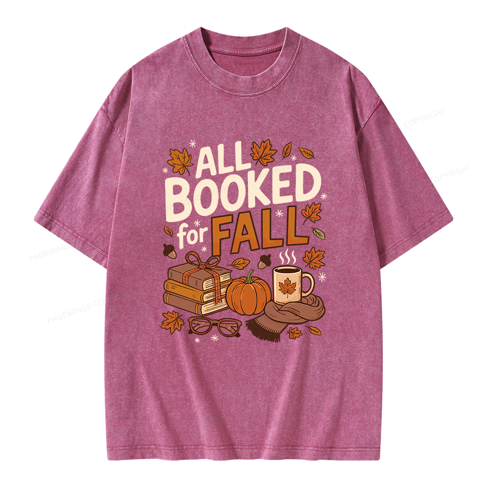Pagewings All Booked For Fall Unisex Washed T-shirt