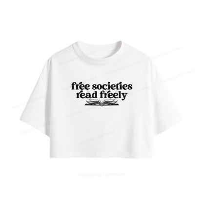 Pagewings Stop Book Banning Women Crop Tops