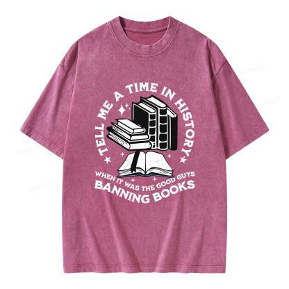 Pagewings When It Was The Good Guys Banning Books Unisex Washed T-shirt