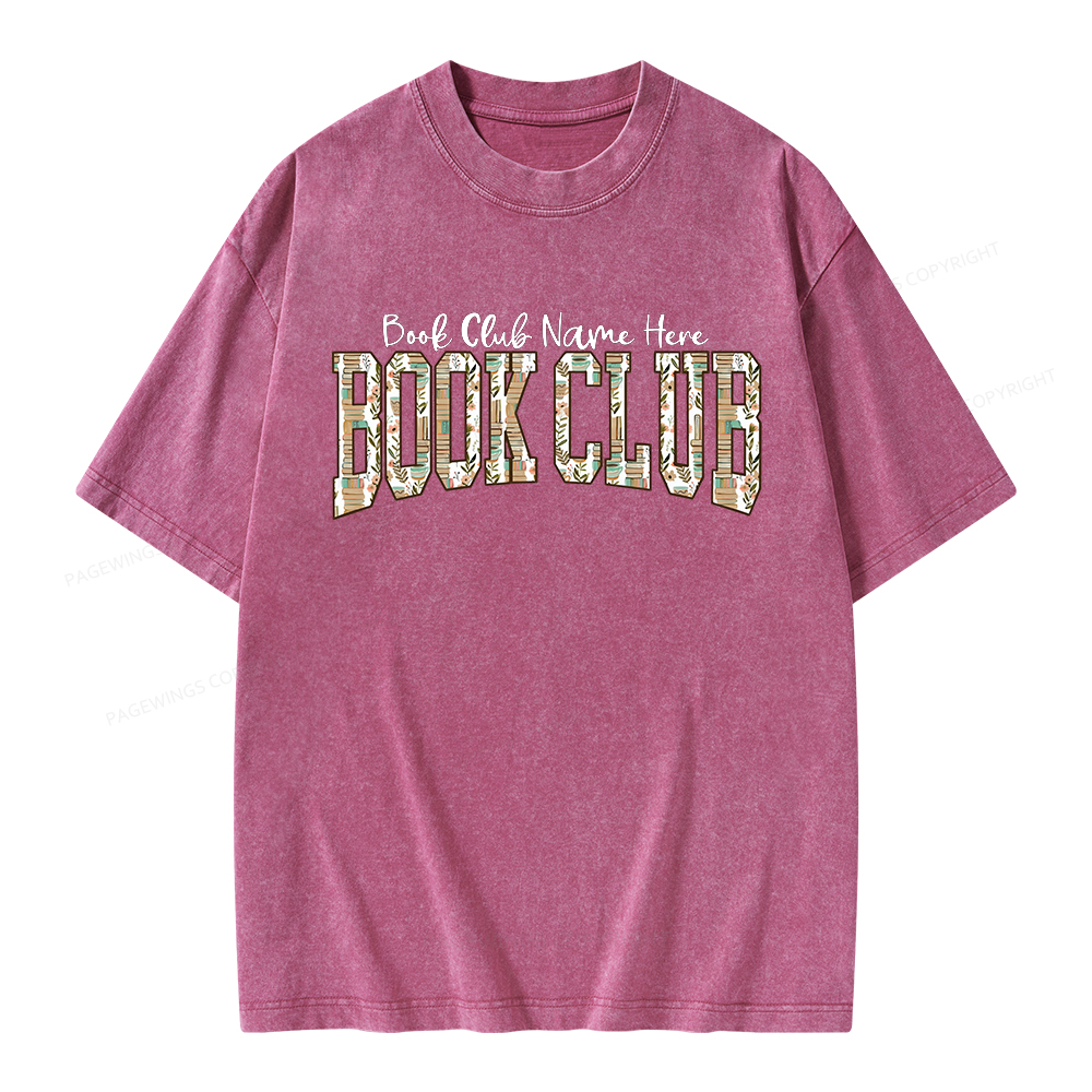 Pagewings Personalized Book Club Unisex Washed T-shirt