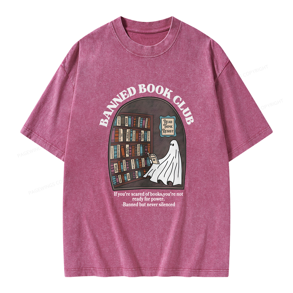 Pagewings Banned Book Club Unisex Washed T-shirt