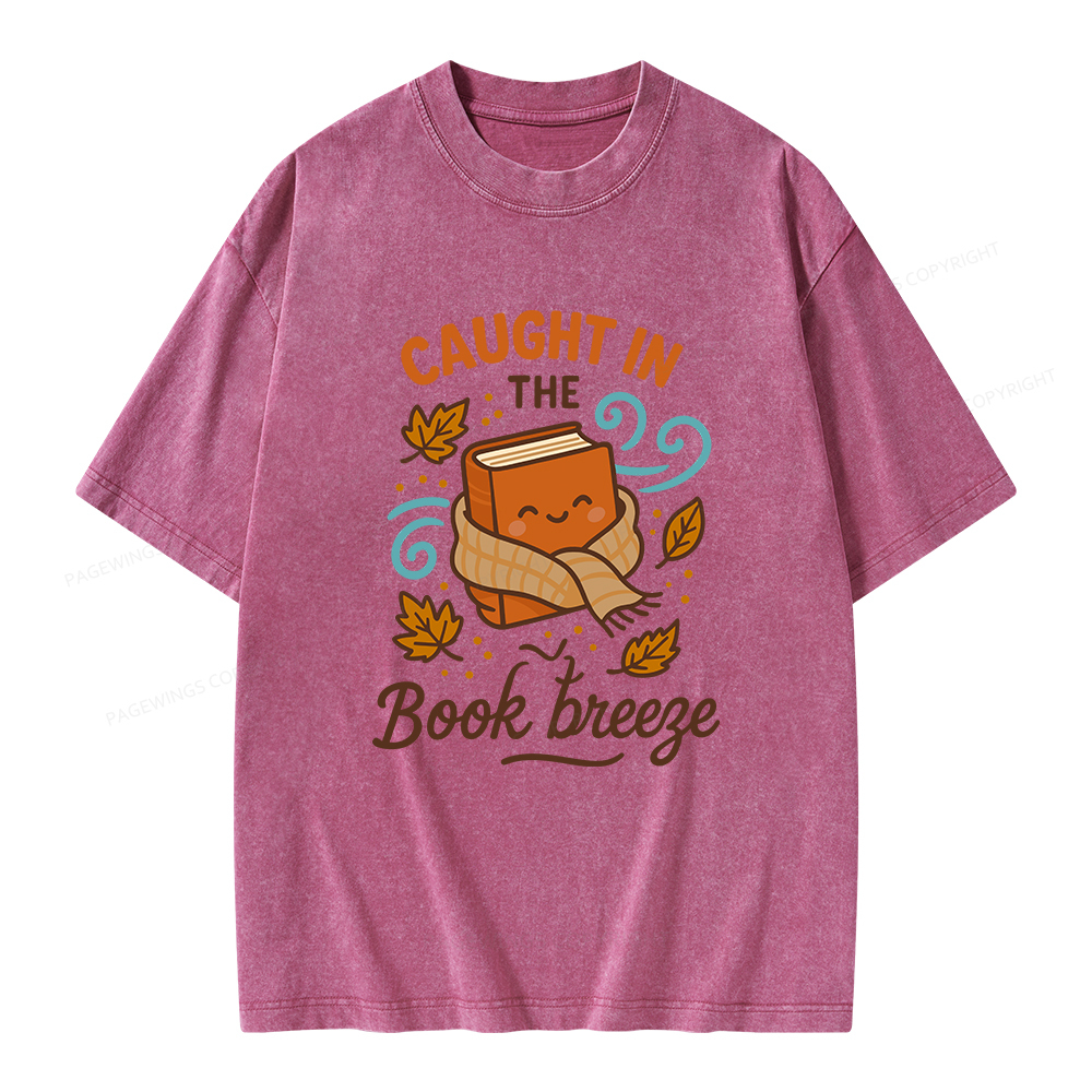 Pagewings Caught In The Book Breeze Unisex Washed T-shirt