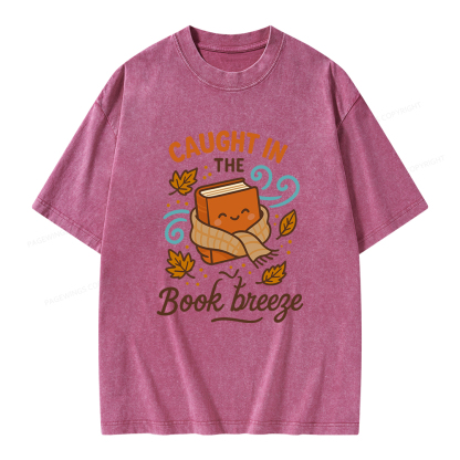 Pagewings Caught In The Book Breeze Unisex Washed T-shirt