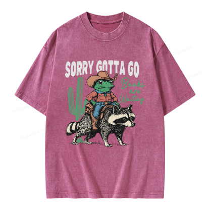 Pagewings Sorry Gotta Go Books Are Waiting Unisex Washed T-shirt