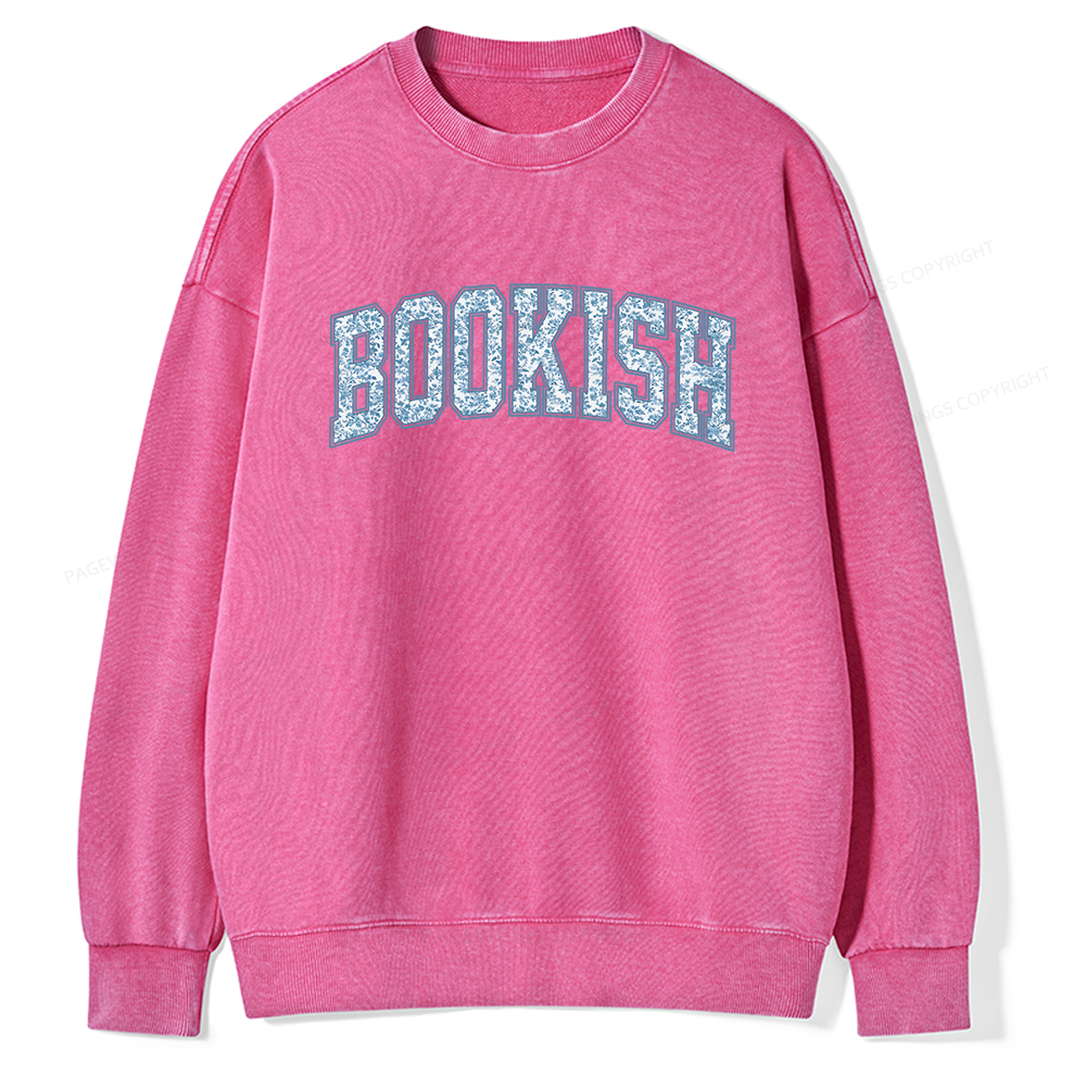 Pagewings Bookish Book Lover Unisex Washed Sweatshirt