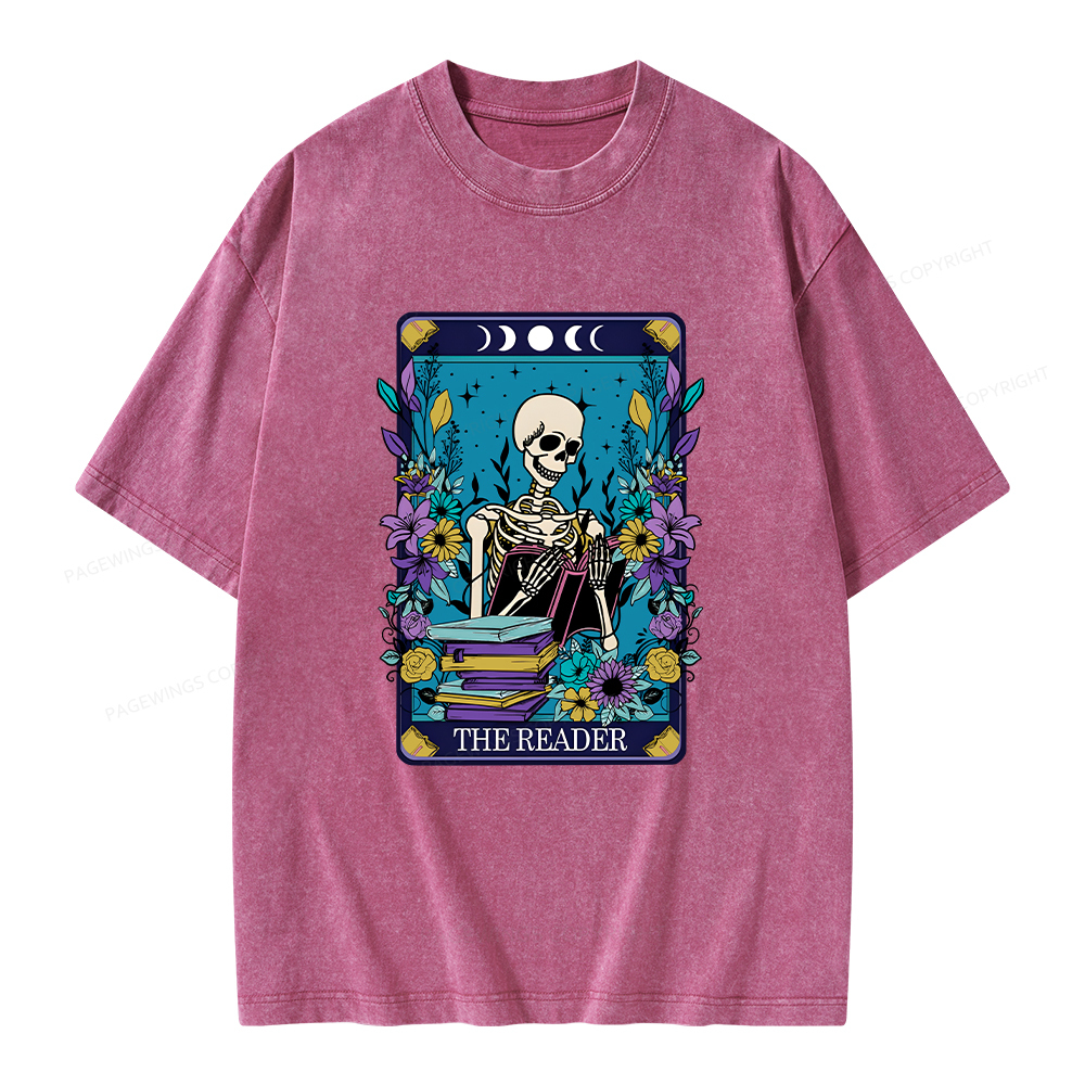 Pagewings The Reader Tarot Card Shirt Unisex Washed T-shirt