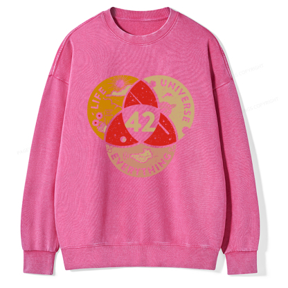 Pagewings 42 The Answer To Life The Universe And Everything Unisex Washed Sweatshirt
