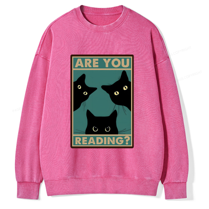 Pagewings Are You Reading Unisex Washed Sweatshirt