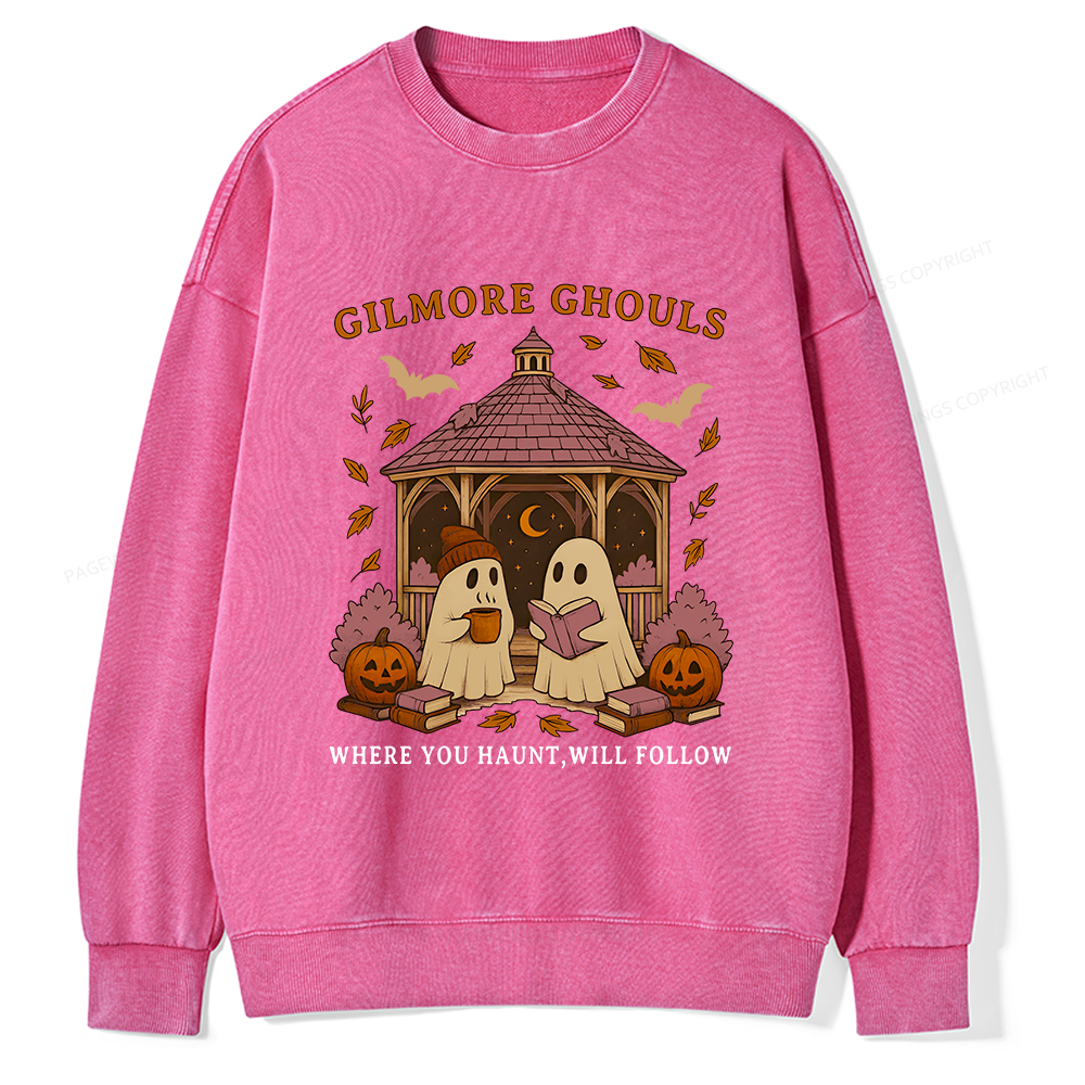 Pagewings Gilmore Ghouls Unisex Washed Sweatshirt