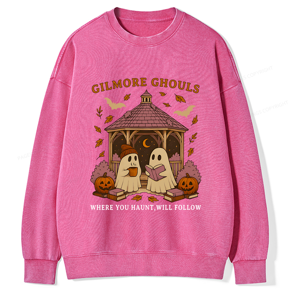 Pagewings Gilmore Ghouls Unisex Washed Sweatshirt