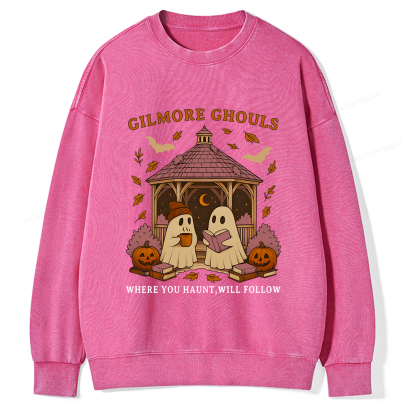 Pagewings Gilmore Ghouls Unisex Washed Sweatshirt