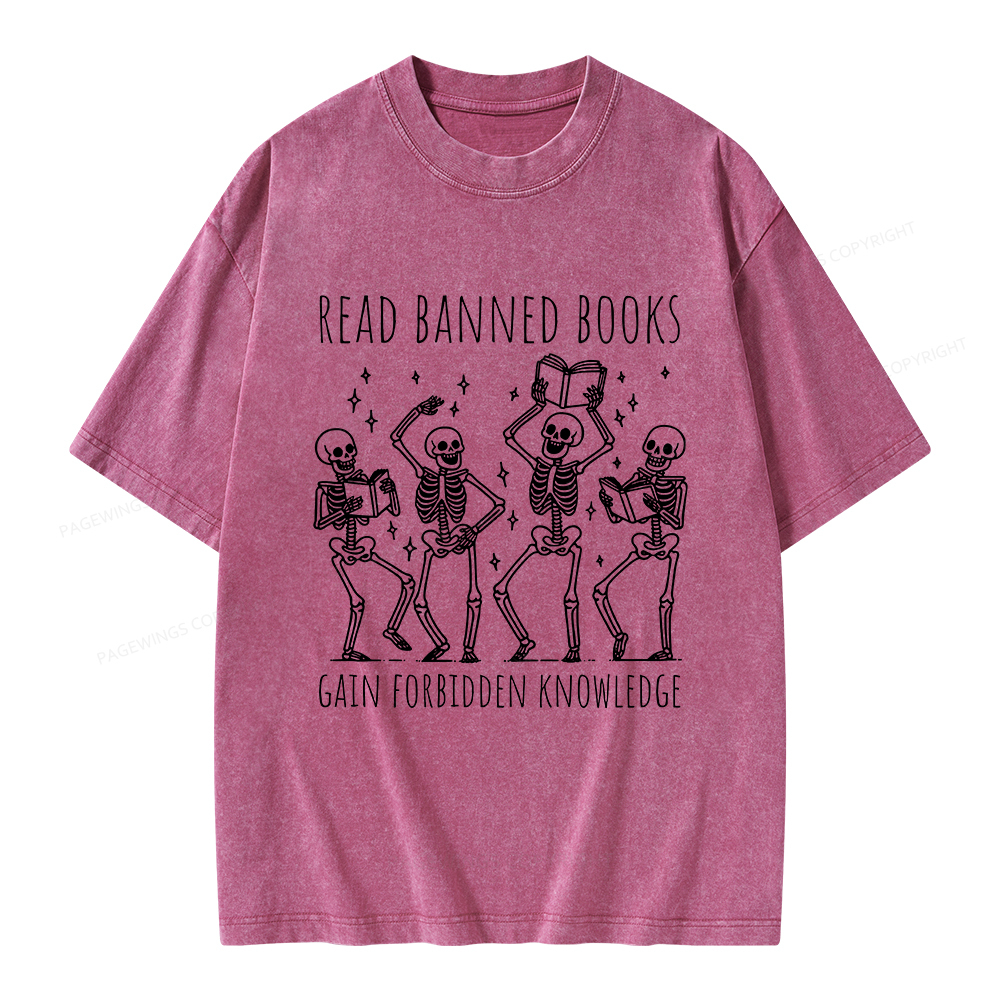 Pagewings Reading Books Tee Book Lover Gift Unisex Washed T-shirt