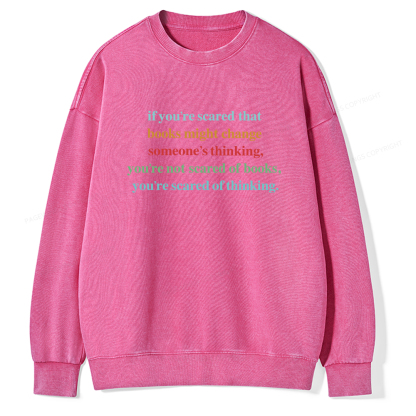 Pagewings Censorship Social Justice Shirt Booktrovert Unisex Washed Sweatshirt