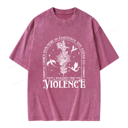 Pagewings Violence Unisex Washed T-shirt