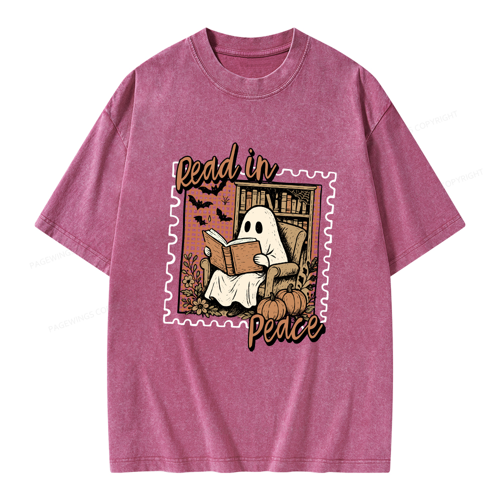 Pagewings Read In Peace Unisex Washed T-shirt