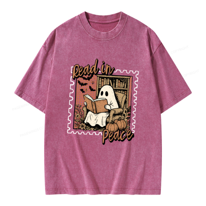 Pagewings Read In Peace Unisex Washed T-shirt