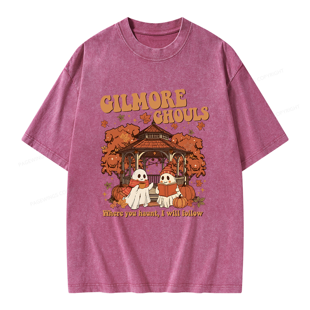 Pagewings Gilmore Ghouls Unisex Washed T-shirt