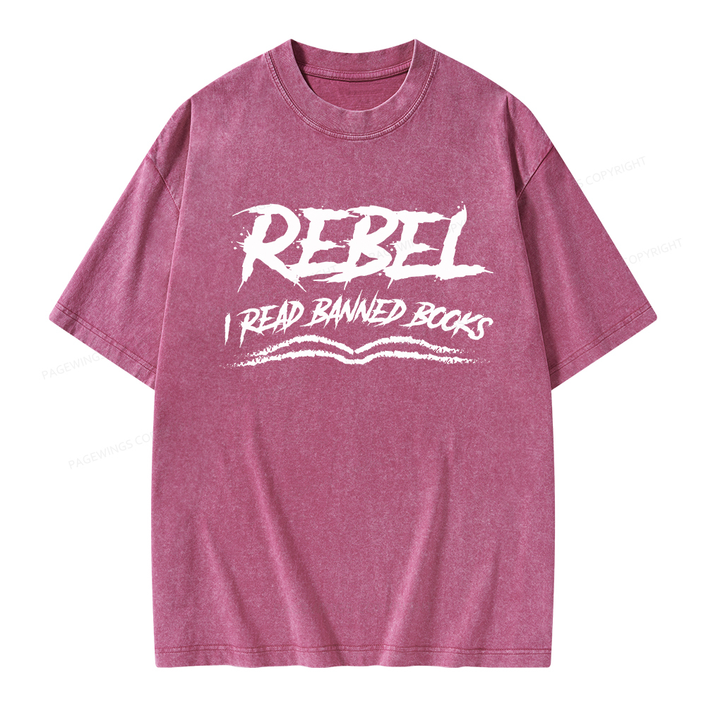 Pagewings Rebel - I Read Banned Books Unisex Washed T-shirt