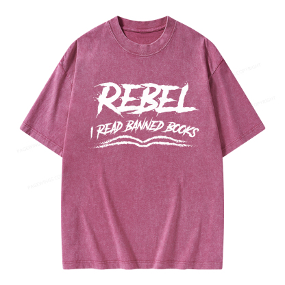 Pagewings Rebel - I Read Banned Books Unisex Washed T-shirt