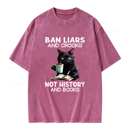 Pagewings Ban Liars And Crooks Not History And Books Unisex Washed T-shirt