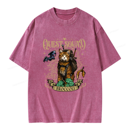Pagewings Quest Squad Broccoli Unisex Washed T-shirt