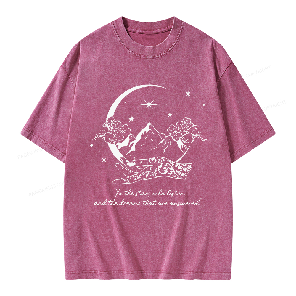 Pagewings To The Stars Who Listen Unisex Washed T-shirt