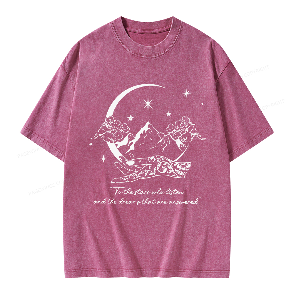 Pagewings To The Stars Who Listen Unisex Washed T-shirt