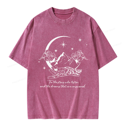 Pagewings To The Stars Who Listen Unisex Washed T-shirt