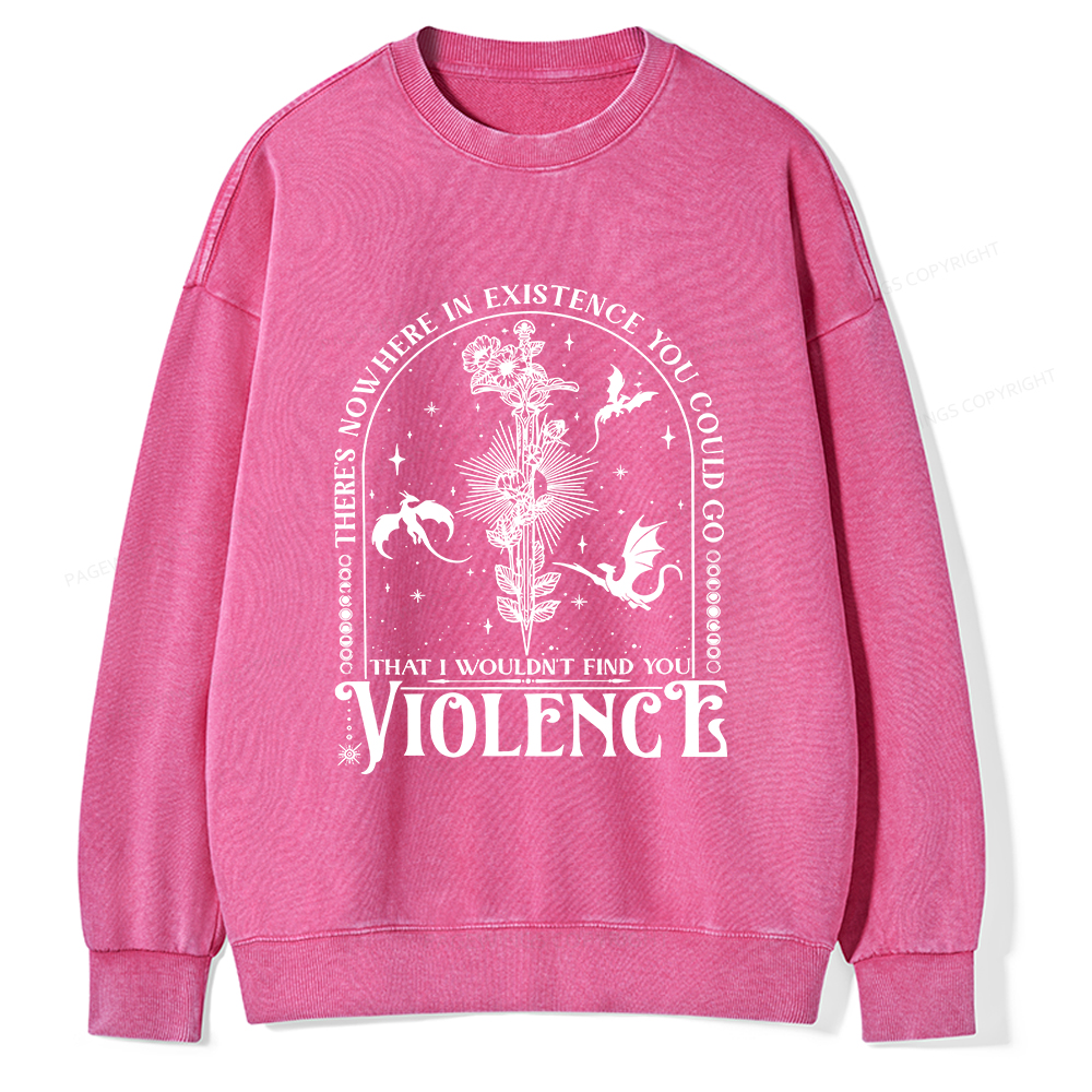 Pagewings Violence Unisex Washed Sweatshirt