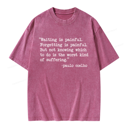 Pagewings Waiting Is Painful Unisex Washed T-shirt