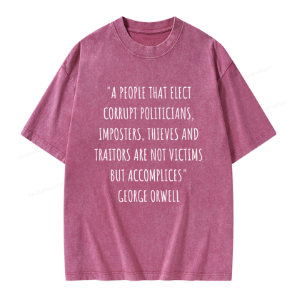 Pagewings A People That Elect Corrupt Politicians Unisex Washed T-shirt