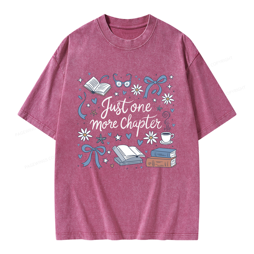 Pagewings Just One More Chapter Unisex Washed T-shirt