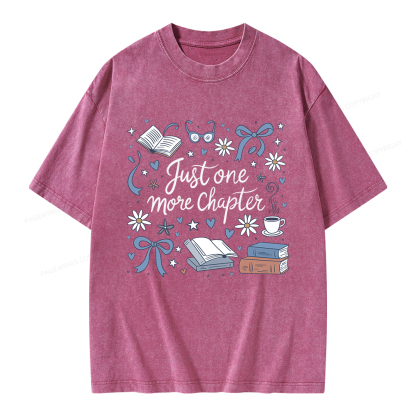Pagewings Just One More Chapter Unisex Washed T-shirt