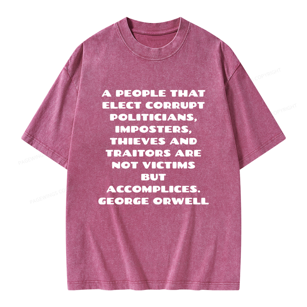 Pagewings A People That Elect Corrupt Politicians Unisex Washed T-shirt