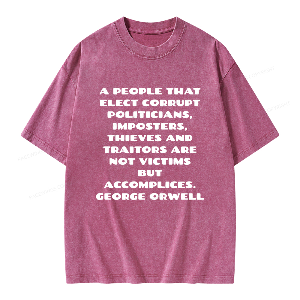 Pagewings A People That Elect Corrupt Politicians Unisex Washed T-shirt