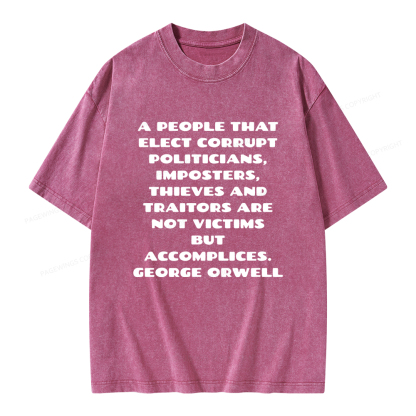 Pagewings A People That Elect Corrupt Politicians Unisex Washed T-shirt