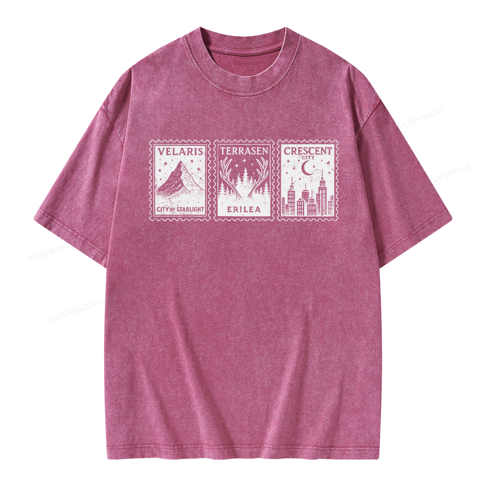 Pagewings Crescent Postcard  Unisex Washed T-shirt