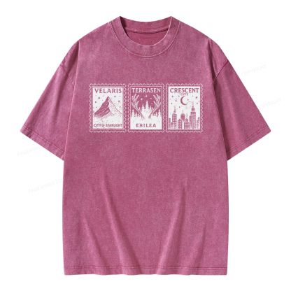 Pagewings Crescent Postcard  Unisex Washed T-shirt