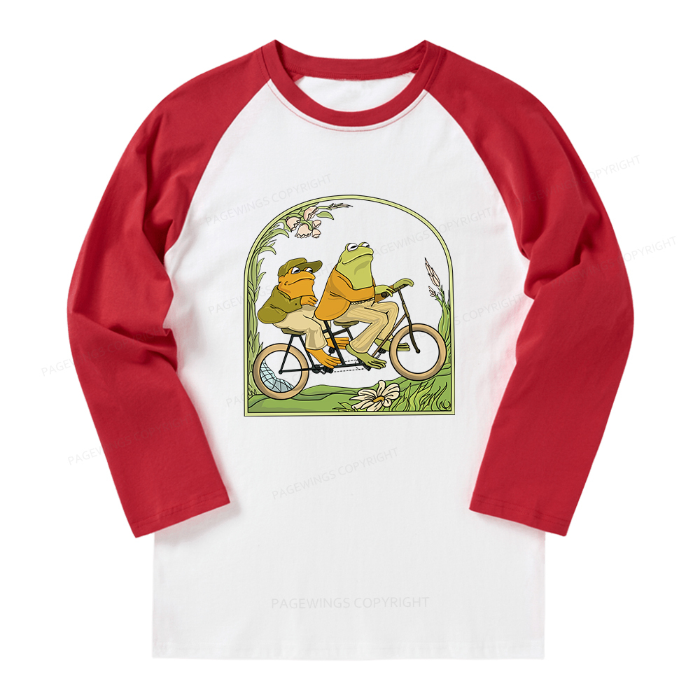 Pagewings Frog And Toad Book Vintage Long Sleeve Raglan T-shirt