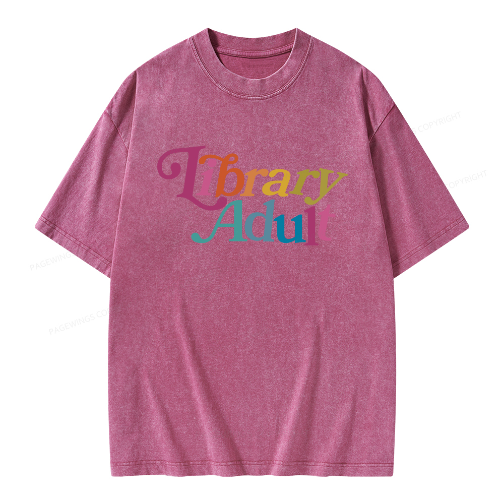 Pagewings Library Adult, Library Kid Unisex Washed T-shirt