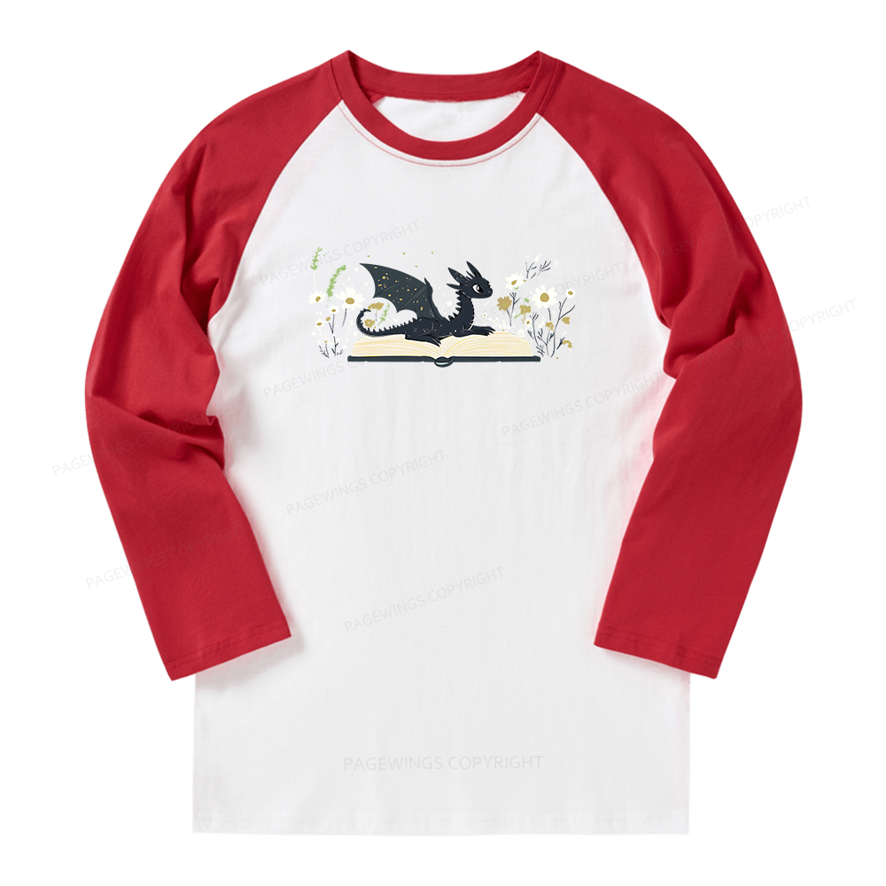 Pagewings Dragon Book Long Sleeve Raglan T-shirt