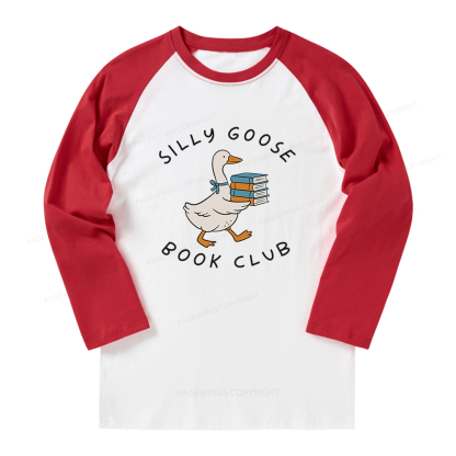Pagewings Silly Goose Book Club Long Sleeve Raglan T-shirt