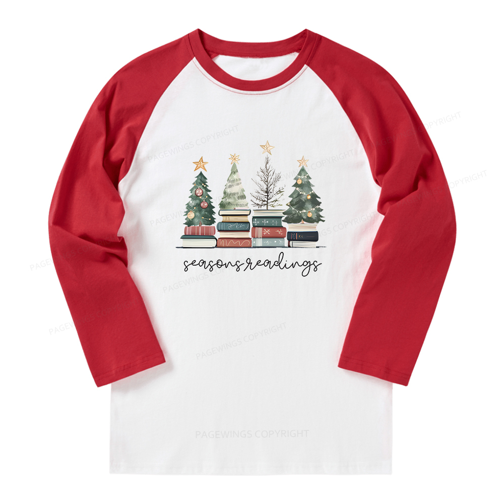 Pagewings Bookish Christmas Long Sleeve Raglan T-shirt