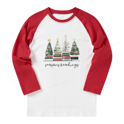 Pagewings Bookish Christmas Long Sleeve Raglan T-shirt