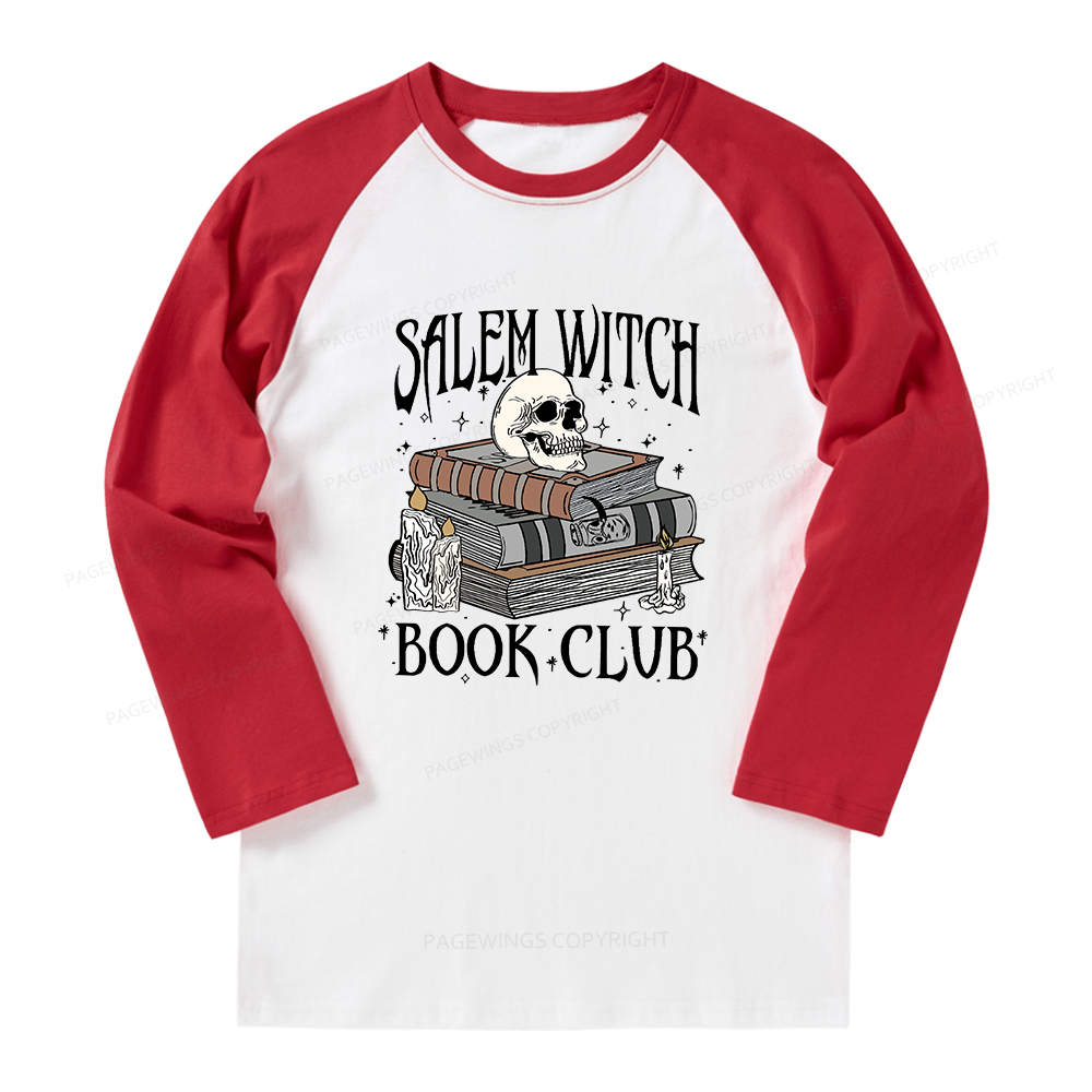 Pagewings Salem Witch Book Club Long Sleeve Raglan T-shirt